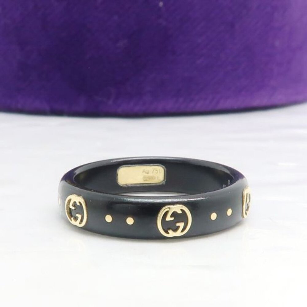 Gucci Icon Interlocking G 18Kring 50 Corundum 18K With Case Ring - Picture 4 of 10